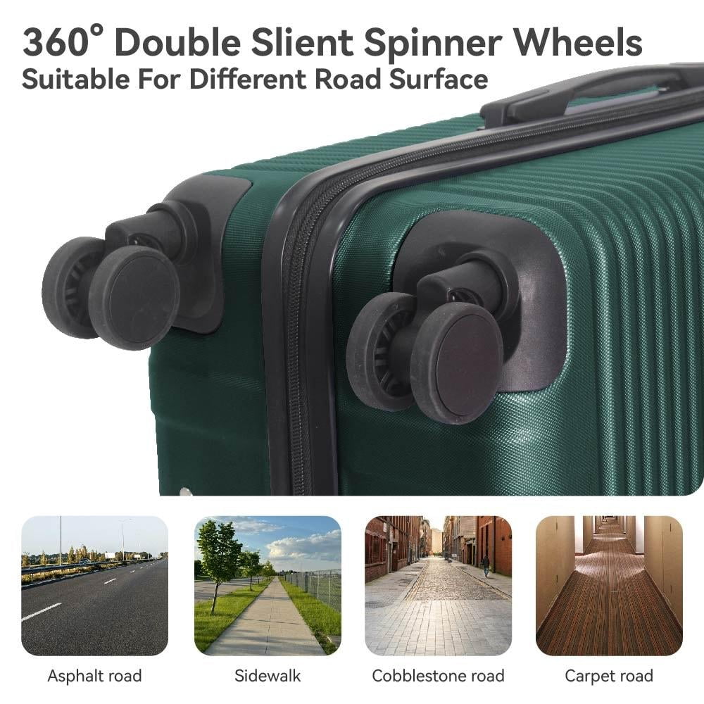 3-Piece Hardshell Luggage Set with TSA Lock, Lightweight ABS Spinner Suitcases (20/24/28in)
