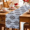 thumbnail image 5 of Nautical Brown Anchor Table Runner 72 Inches, Coastal Ocean Sea Grey Wooden Grain Bed Runner Dresser Scarves Tabletop for Indoor Outdoor Parties/Ceremony/Banquet, 14" x 72", 5 of 9