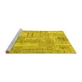 thumbnail image 2 of Ahgly Company Machine Washable Indoor Round Patchwork Yellow Transitional Area Rugs, 8' Round, 2 of 4