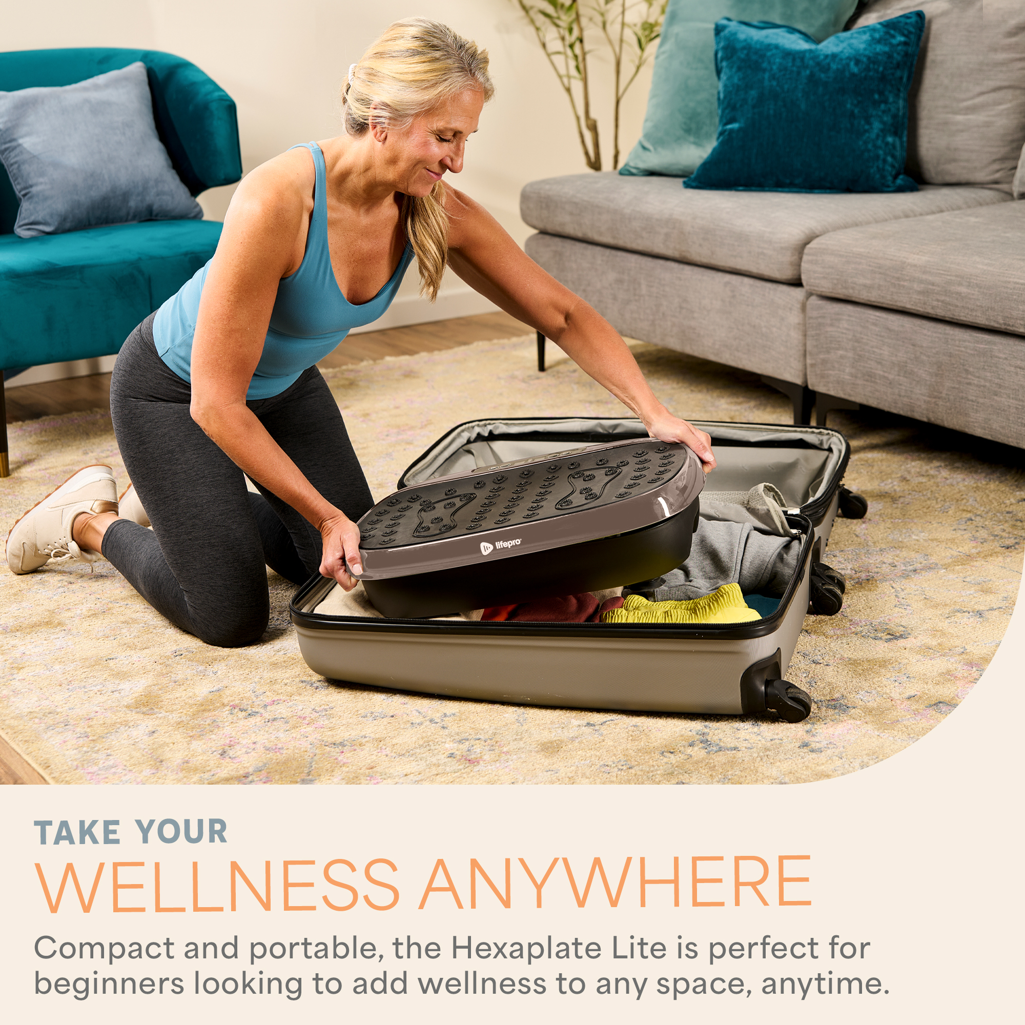 Lifepro HexaPlate Lite Vibration Plate Exercise Machine – Full Body Vibrating Plate for Weight Loss, Lymphatic Drainage & Recovery – Compact Home Workout with Magnetic Acupoints & Remote - Bronze