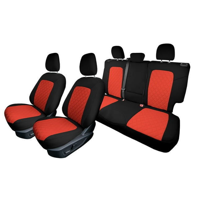 For 2021-2024 Ford Bronco Sport FH Group Neoprene Custom Fit Seat Covers Water Resistant Red - Full Set