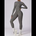 thumbnail image 4 of Mono de Entrenamiento de Larga para Mujer, con Cremallera, Pantalón y Mono Ajustado. Gris XL, 4 of 10