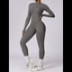 thumbnail image 4 of Mono de Entrenamiento de Larga para Mujer, con Cremallera, Pantalón y Mono Ajustado. Gris S, 4 of 10