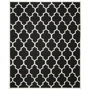 SAFAVIEH Dhurrie Toby Geometric Moroccan Wool Area Rug, Black/Ivory, 8' x 10'