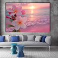 thumbnail image 6 of Pink Plumeria Blush Sunset Pink Sand Beach Framed Canvas Art Prints for Office Bedroom Apartment Decor, Ready to Hang12"L x 8"W, 6 of 10