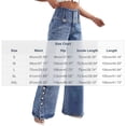 thumbnail image 3 of Tnhcen Women High Waisted Wide Leg Jeans Button Front Slit Flare Bell Bottom Trousers Vintage Denim Pants for Women Casual Long Jeans, 3 of 7