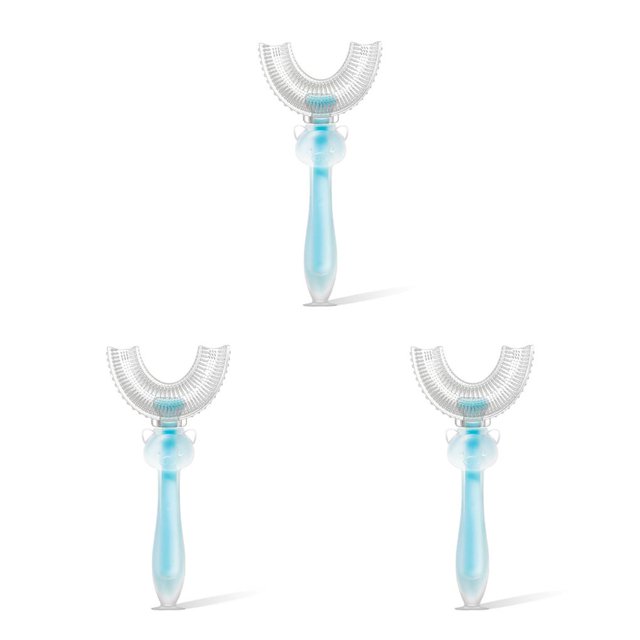 Toystoory Cepillo de de silicona para bebés en forma de U de doble cara para niños mordedores de manijas limpieza de mano niños Type1 NO1 Toystoory CBP077439