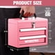 thumbnail image 2 of Cinta metálica rosa pequeña portátil Toolbox WORKPRO con 2 cajones, 2 of 9