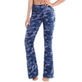 thumbnail image 1 of Pantalones de yoga BUBBLELIME de cintura alta de poliéster azul marino para mujer, 1 of 6