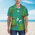 thumbnail image 4 of Cute Cartoon Frogs Hawaiian Shirts For Men, Summer Short-Sleeve Relaxed-Fit Button-Down Shirts Xx-Large, 4 of 9