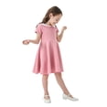 thumbnail image 5 of XEGLSBU Girls Dresses Size 10-12 Formal Classic and Summer Girls' Dress School Style Children's and Autumn Color Contrast Short Sleeved Dress 4 13 Years Old Pink Size 11-12 Years, 5 of 9