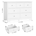 thumbnail image 3 of Homfa 7 Drawer White Dresser for Bedroom, Modern Chest of Drawer Wood Storage Cabinet for Entryway Living Room, 3 of 7