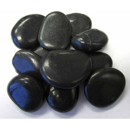 Exotic Pebbles & Aggregates Black Polished Pebbles, 5