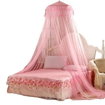 Ayyufe Luxury Mosquito Net Bed Canopy; Bed Net Lace Translucent Elegant Lightweight Breathable Safe Curtain for Decor; Pink