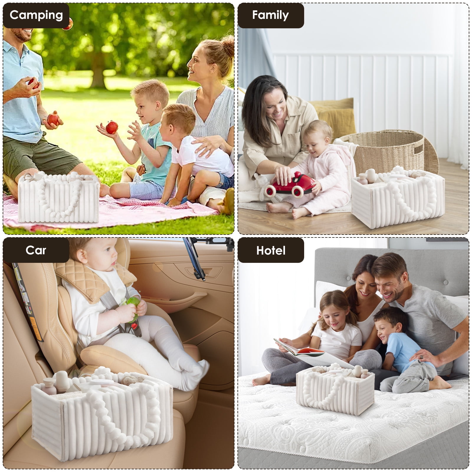 Grusce Diary Flannel Diaper Caddy Organizer, included Gift Packaging, Cozy Nursery Storage Basket, Gift for Baby Shower, Newborn Essentials
