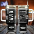 thumbnail image 2 of Personalized Drum Tumbler Cup With Lid 40oz Custom Name Double Wall Vacuum Thermos Insulated Travel Mug Drumming Music Gifts Birthday For Drummer Drum Player Friends Colleagues, 2 of 6