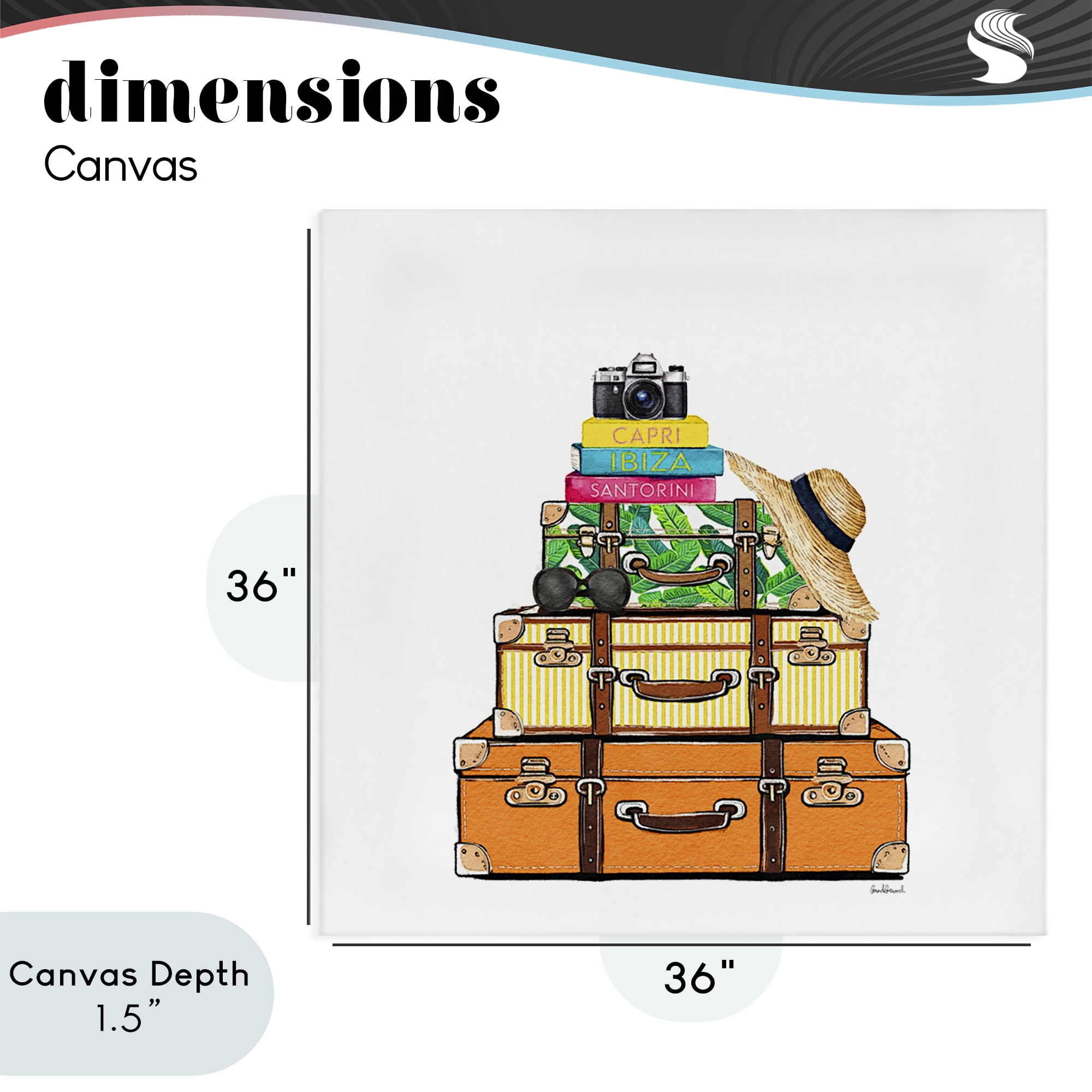Stupell Industries Travel Suitcases & Camera Canvas Wall Art, design by Amanda Greenwood