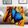 thumbnail image 3 of Throw Blanket Highend All Season Flannel Blanket for Couch Sofa Bed Butterfly Printed Lightweight Blanket,30×40inch, 3 of 5