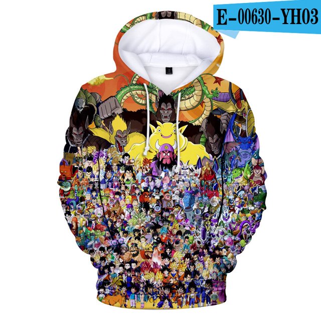 Sudadera con capucha de Dragon Ball para niños y hombres, jersey con estampado 3D de Anime, Son Goku, figuras de la ley, chándal de batalla, ropa de abrigo informal gym unisex