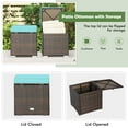 thumbnail image 4 of Gymax 2PCS Outdoor Patio Ottomans Hand-Woven PE Wicker Footstools w/ Removable Cushions Turquoise, 4 of 9