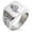 Silver, variant on Stainless Steel Nautical Feather Compass & Anchor Geometric Pattern Biker Style Polished Ring