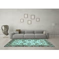 thumbnail image 3 of Ahgly Company Indoor Square Oriental Light Blue Traditional Area Rugs, 4' Square, 3 of 4