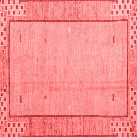 Ahgly Company Indoor Square Abstract Red Modern Area Rugs, 6' Square