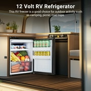 BODEGA 12 Volt Car Refrigerator, 24V DC Portable Car Fridge RV Freezer for Outdoor,Camping, RV and Travel