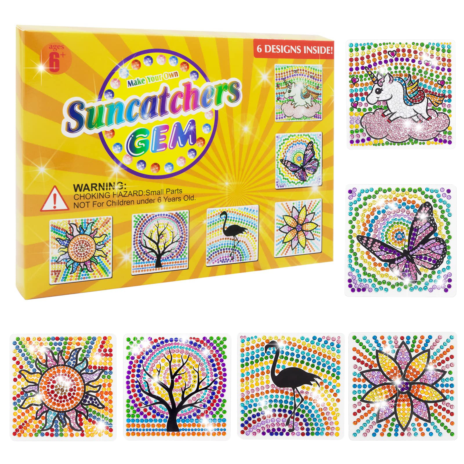 Purple Ladybug SUNGEMMERS Diamond Window Art Craft Kits for Kids 8-12 - Fun for Girls Ages 8-12, Spring Crafts for Kids Ages 8-12 - Great 6