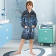 thumbnail image 5 of FORMRS Niños Bathrobe Unisex Hooded Robe Soft Plush Pajamas Sleepwear, Size 4-6T, Window Space, 5 of 7