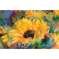 thumbnail image 2 of Wallich, Richard 18x13 Black Ornate Wood Framed with Double Matting Museum Art Print Titled - Blue Sunflowers, 2 of 4