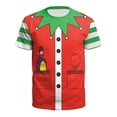 thumbnail image 3 of Ulitacool Men T Shirts Christmas Day Clothing Cartoon Print Loose Crew Neck Short Sleeve Soft Clothing Red, 3 of 3