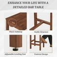 thumbnail image 3 of 45 inch Bar Table and Chairs Set, Acacia Wood Pub Table with 2 Stools, Rectangular Counter Height Table Set for Dining Room, Kitchen, Living Room, Teak Brown, 3 of 8