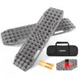 thumbnail image 1 of BUNKER INDUST Off-Road Traction Boards with Jack Base, Pair Recovery Tracks 4X4 Jeep Truck Tire Traction Mat with Bag - Sand,Mud,Snow Ladder Ramps(grey), 1 of 4