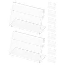 UPOUART 10Pcs Clear Acrylic Table Tent Sign Holders for Office and Retail Use
