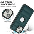 thumbnail image 5 of Allytech Business Case for iPhone 14, Premium Vegan PU Leather Luxury Elegant Slim Fit Shell, Logo Hollow View Shockproof Non-Slip Protective Cover for iPhone 14 - Green, 5 of 6
