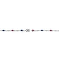 thumbnail image 4 of Gem Stone King 925 Sterling Silver Red Created Ruby and Blue Created Sapphire and Round White Lab Grown Diamond Tennis Bracelet for Women (3.34 Cttw, Gemstone Birthstone, Oval 6X4MM, 7.25 inches), 4 of 4