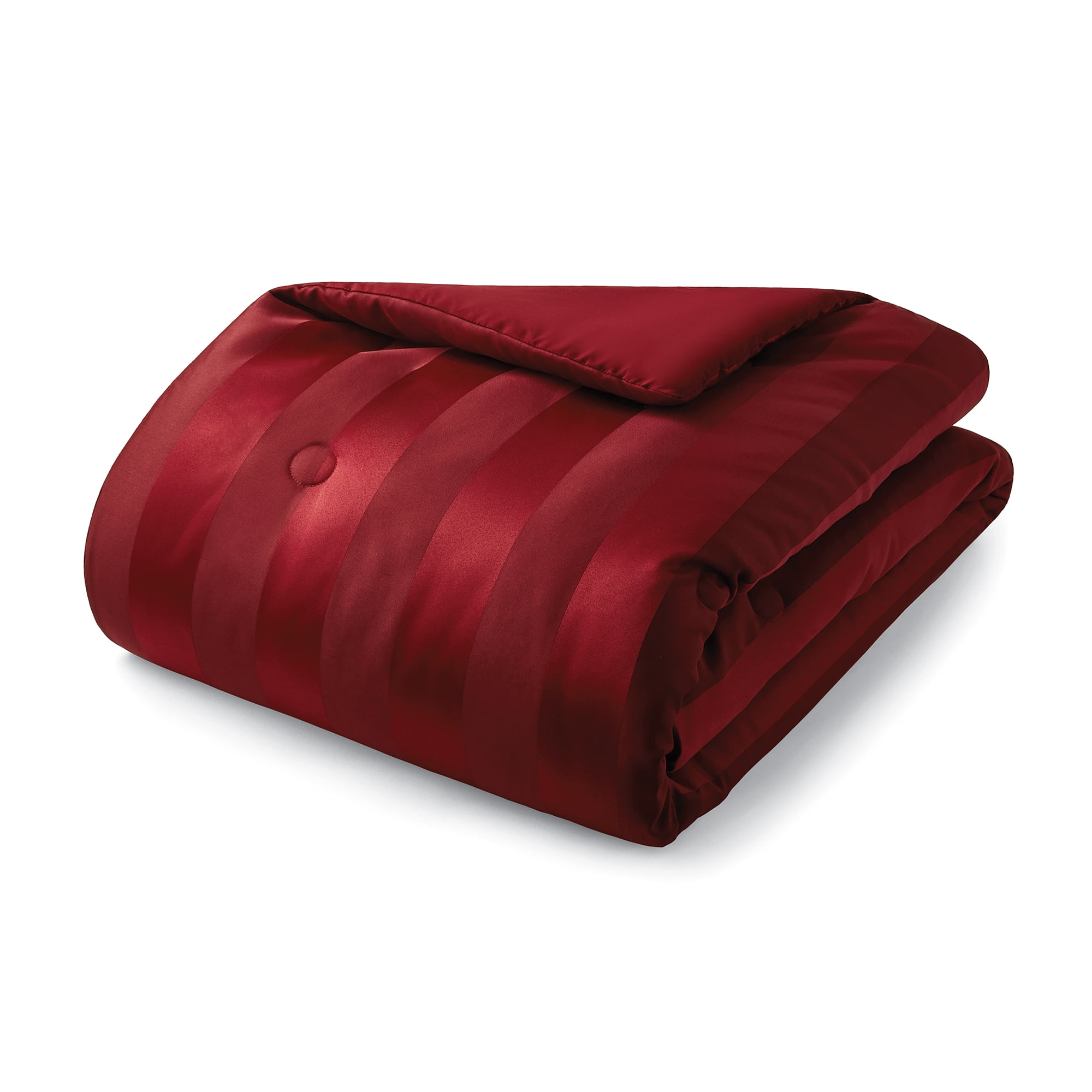 Mainstays Luscious Merlot 5 Piece Damask Stripe Comforter Set, King, Adult, Unisex