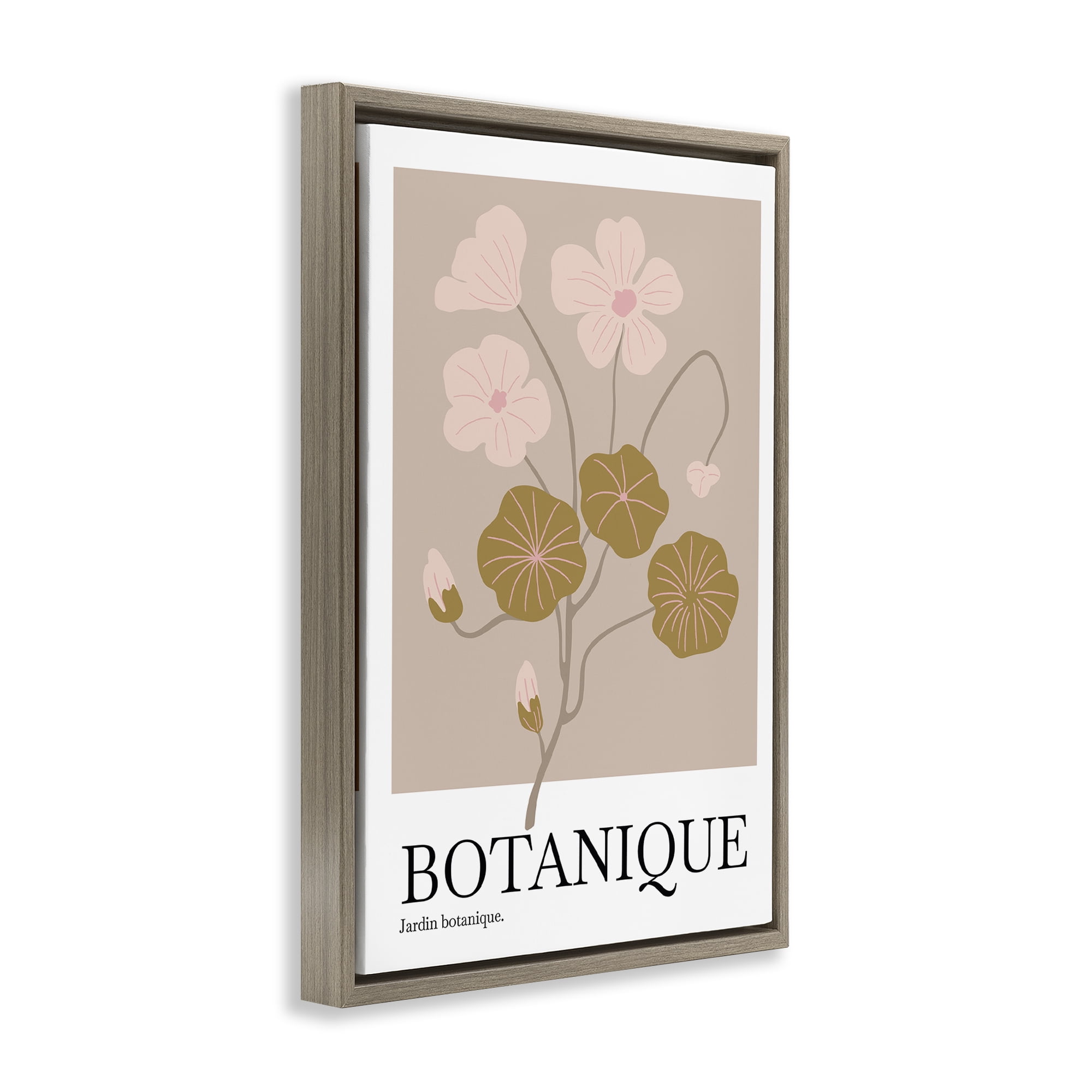 Stupell Industries Botanique Modern Sprouts Plants & Flowers Painting Brown Floater Framed Canvas Art Print Wall Art, 21 x 31