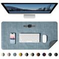 thumbnail image 2 of NOSTHEART Leather Desk Pad Protector ,Mouse Pad,Office Desk Mat, Non-Slip PU Leather Desk Blotter,Laptop Desk Pad,Waterproof Desk Writing Pad for Office and Home (23.6" x 13.2", Blue & Gray), 2 of 7