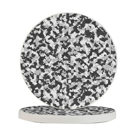 

Circular Drink Coasters Set Camouflage Tarn Texture Beautiful Home Decor Diatomite Heat-Resistant Diatomite Protect Table Countertop