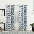 thumbnail image 6 of Sun Zero Arlo 2-Piece Textured Thermal Insulated Room Darkening Grommet Curtain Panel Pair, Blue Geometric, 40"W x 84"L, 6 of 8