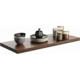 thumbnail image 1 of Floating Shelf Set of Wall Shelves in W x in D x in H Wooden Floating Wall Shelf with Invisible Brackets for Living Room/Bedroom/Bathroom/Kitchen Storage and Decor Walnut, 1 of 9