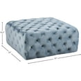thumbnail image 3 of Meridian Furniture Ariel Button Sky Blue Velvet Ottoman and Bench, 3 of 4
