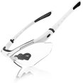 thumbnail image 1 of BRILLAR Gafas de sol fotocromáticas para ciclismo para hombres y mujeres, gafas blancas brillantes para bicicleta de carretera, ideales para MTB, pesca y correr, 1 of 5