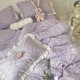 thumbnail image 4 of Juego de cama suave Juego de cama de tela cepillada Juego de cama suave con decoración de encaje Tela cepillada amigable con la piel Suministros de cama de princesa ANGGREK  Otros, 4 of 5