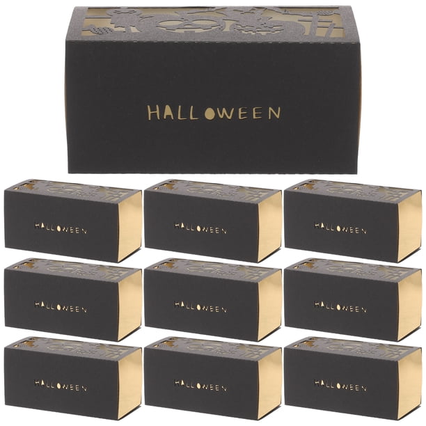 50 Uds caja de papel de Halloween caja de dulces caja hueca de Halloween caja de vela decorativa caja de dulces de boda