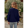 thumbnail image 3 of DOPI Women's Pullover Sweater Casual Long Sleeve Crewneck Loose Chunky Knit Jumper Tops, 3 of 8