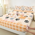 thumbnail image 3 of jejeloiu Kawaii Corgi Twin Sheet Sets,Pet Puppy Dogs Twin Fitted Sheet,Orange Plaid Checkered Flat Sheet For Teens,Microfiber Bedroom Decor,3 Pieces, 3 of 7