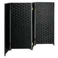 thumbnail image 4 of Red Lantern 3 ft. Short Woven Fiber Folding Screen - Black - 4 Panel, 4 of 7